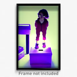 Pixel Art Poster - Purple Shoebox (8 Bit Psychedelic Trippy Video Game Print)