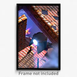 Pixel Art Poster - Glaring Brickyard (8 Bit Psychedelic Trippy Video Game Print)