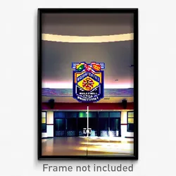 Pixel Art Poster - Bountiful Middle School (8 Bit Psychedelic Video Game Print)