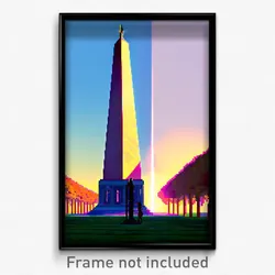 Pixel Art Poster - Animated Obelisk (8 Bit Psychedelic Trippy Video Game Print)