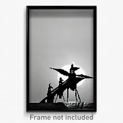Pixel Art Poster - Black And White Protectorate (8 Bit Video Game Print)