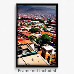 Pixel Art Poster - Stupendous Mexican City (8 Bit Psychedelic Video Game Print)