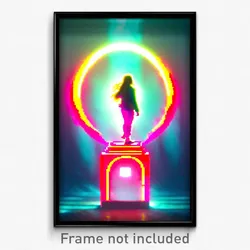 Pixel Art Poster - Upbeat Portal (8 Bit Psychedelic Trippy Video Game Print)