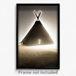 Pixel Art Poster - Unrealistic Wigwam (8 Bit Psychedelic Video Game Print)