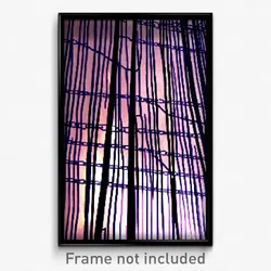 Pixel Art Poster - Digital Wire Frame Stockade (8 Bit Video Game Print)