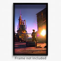 Pixel Art Poster - Fabulous Forgeworks (8 Bit Psychedelic Video Game Print)