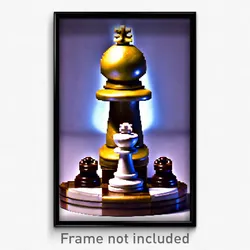 Pixel Art Poster - Extra Large Chess Piece (8 Bit Psychedelic Video Game Print)