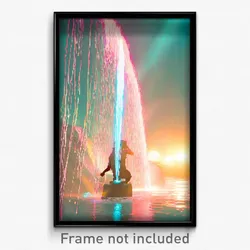 Pixel Art Poster - Vibrating Cascade (8 Bit Psychedelic Trippy Video Game Print)