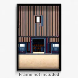 Pixel Art Poster - Striped Stable (8 Bit Psychedelic Trippy Video Game Print)