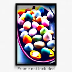 Pixel Art Poster - Adventurous Eggs (8 Bit Psychedelic Trippy Video Game Print)