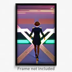 Pixel Art Poster - Prestigious Crossing (8 Bit Psychedelic Video Game Print)