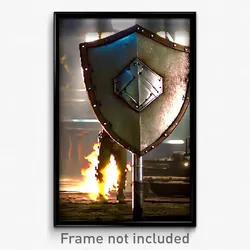 Pixel Art Poster - Wiry Shield (8 Bit Psychedelic Trippy Weird Video Game Print)