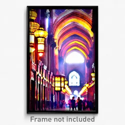 Pixel Art Poster - Grand Bazaar (8 Bit Psychedelic Trippy Video Game Print)