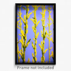 Pixel Art Poster - Yellow Stocks (8 Bit Psychedelic Trippy Video Game Print)