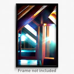 Pixel Art Poster - Reflecting Attic (8 Bit Psychedelic Trippy Video Game Print)