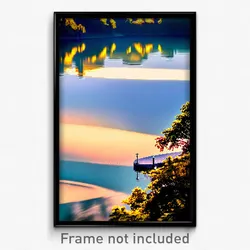 Pixel Art Poster - Elegant Lake (8 Bit Psychedelic Trippy Video Game Print)