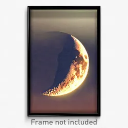 Pixel Art Poster - Aged Moon (8 Bit Psychedelic Trippy Weird Video Game Print)