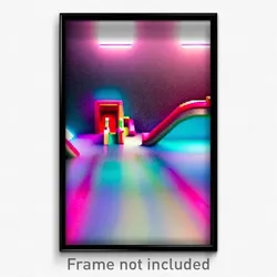 Pixel Art Poster - Superficial Slide (8 Bit Psychedelic Trippy Video Game Print)
