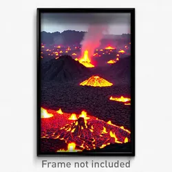 Pixel Art Poster - Nice Lava Fields (8 Bit Psychedelic Trippy Video Game Print)