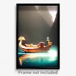 Pixel Art Poster - Simple Ark (8 Bit Psychedelic Trippy Weird Video Game Print)
