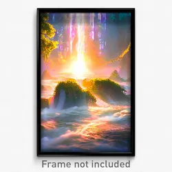 Pixel Art Poster - Enchanted Flood (8 Bit Psychedelic Trippy Video Game Print)