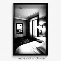 Pixel Art Poster - Colorless Hotel Room (8 Bit Psychedelic Video Game Print)