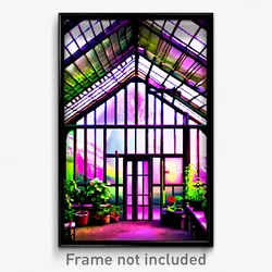 Pixel Art Poster - Creative Greenhouse (8 Bit Psychedelic Video Game Print)