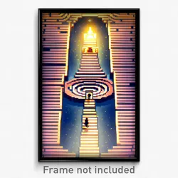 Pixel Art Poster - Elegant Labyrinth (8 Bit Psychedelic Trippy Video Game Print)