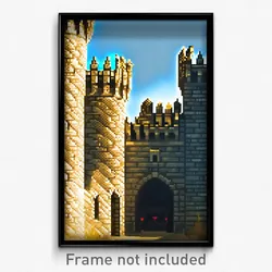 Pixel Art Poster - Superb Battlements (8 Bit Psychedelic Video Game Print)