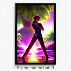 Pixel Art Poster - Dazzling Oasis (8 Bit Psychedelic Trippy Video Game Print)