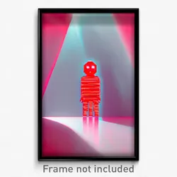 Pixel Art Poster - Red Ego Death (8 Bit Psychedelic Trippy Video Game Print)