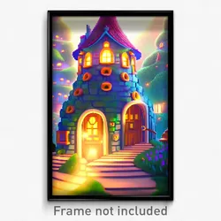 Pixel Art Poster - Enchanted Cartoon Architecture (8 Bit Video Game Print)