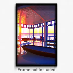 Pixel Art Poster - Nautical Retreat (8 Bit Psychedelic Trippy Video Game Print)