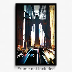 Pixel Art Poster - Beautiful New York (8 Bit Psychedelic Video Game Print)