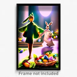Pixel Art Poster - Elegant Easter (8 Bit Psychedelic Trippy Video Game Print)