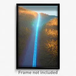 Pixel Art Poster - Light Blue Trail (8 Bit Psychedelic Trippy Video Game Print)