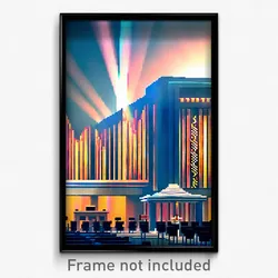 Pixel Art Poster - Digital Synagogue (8 Bit Psychedelic Trippy Video Game Print)