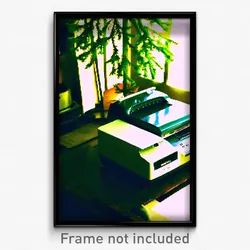 Pixel Art Poster - Evergreen Printer (8 Bit Psychedelic Trippy Video Game Print)