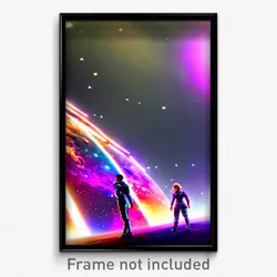 Pixel Art Poster - Curvy Outer Space (8 Bit Psychedelic Trippy Video Game Print)