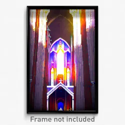 Pixel Art Poster - Marvelous Cathedral (8 Bit Psychedelic Video Game Print)