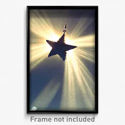 Pixel Art Poster - Frightening Star (8 Bit Psychedelic Trippy Video Game Print)