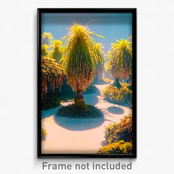Pixel Art Poster - Webbed Oasis (8 Bit Psychedelic Trippy Video Game Print)