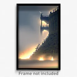Pixel Art Poster - Deadly Redoubt (8 Bit Psychedelic Trippy Video Game Print)