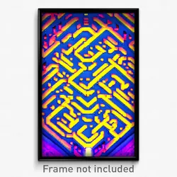 Pixel Art Poster - Bright Maze (8 Bit Psychedelic Trippy Weird Video Game Print)