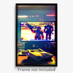Pixel Art Poster - Ample Video Game (8 Bit Psychedelic Trippy Video Game Print)
