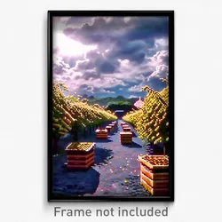 Pixel Art Poster - Cloudy Apiary (8 Bit Psychedelic Trippy Video Game Print)
