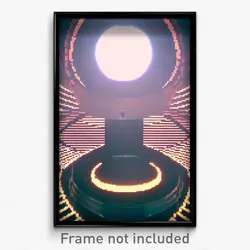 Pixel Art Poster - Round Domain (8 Bit Psychedelic Trippy Video Game Print)