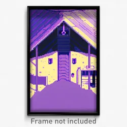 Pixel Art Poster - Violet Pit (8 Bit Psychedelic Trippy Weird Video Game Print)
