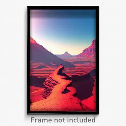 Pixel Art Poster - Red Mesa (8 Bit Psychedelic Trippy Weird Video Game Print)