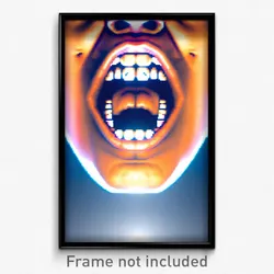 Pixel Art Poster - Monumental Mouth (8 Bit Psychedelic Trippy Video Game Print)